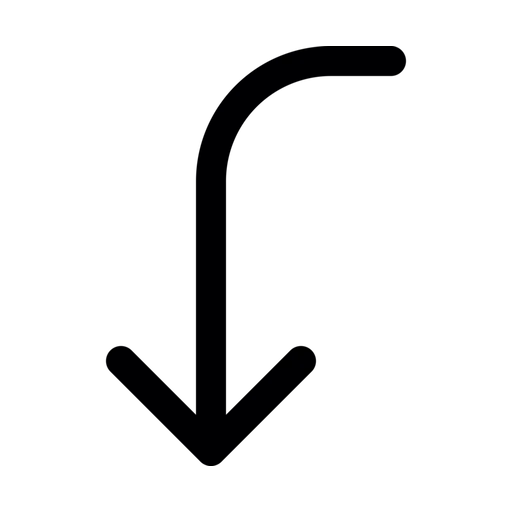 دانلود آیکون پیکان خمیده به پایین چپ