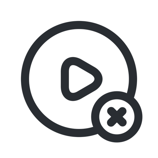 دانلود آیکون حذف پخش ویدیو