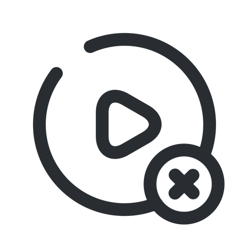 دانلود آیکون حذف پخش ویدیو