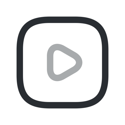 دانلود آیکون پخش ویدیو مربع
